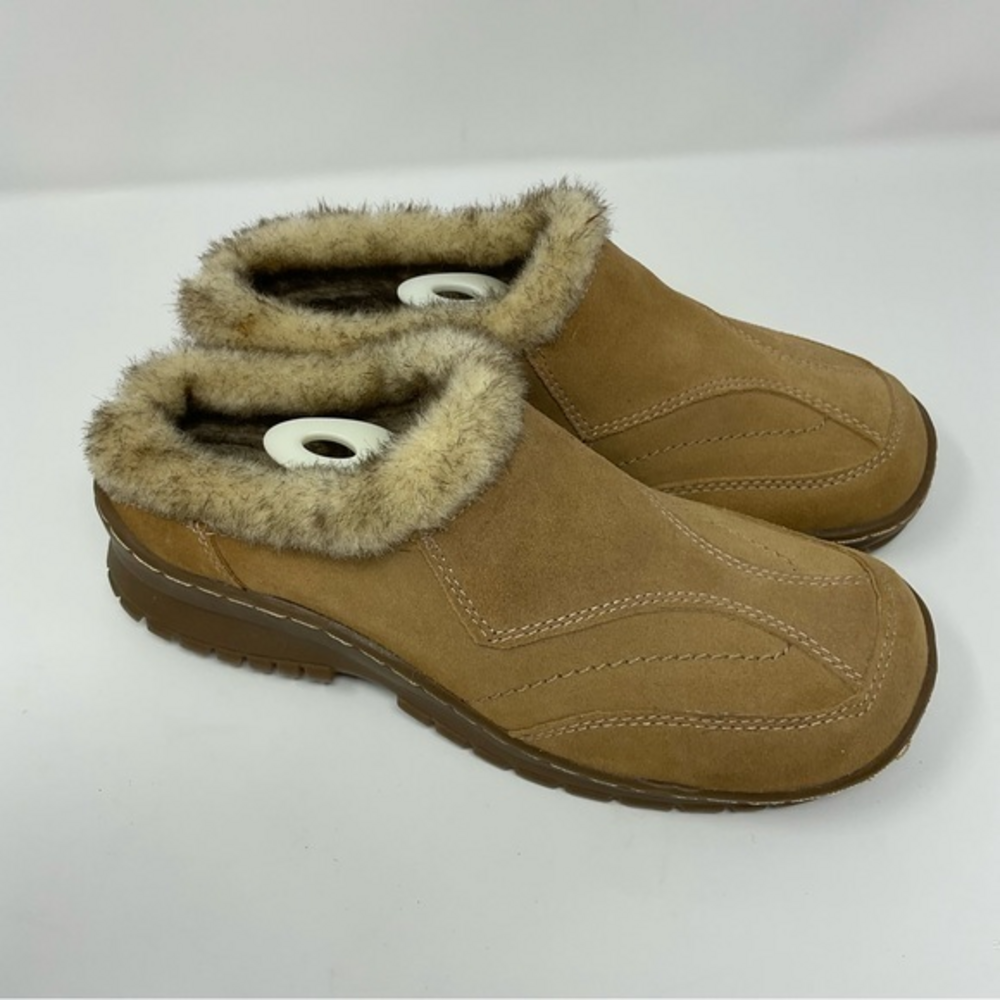 STO Leather‎ Faux Fur Lined Slipon Clogs Size 7